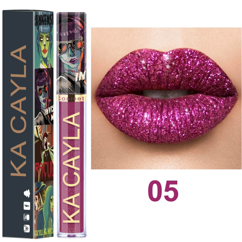 Halloween Liquid Lipstick Shimmer Shiny Golden Party Lip Glitter