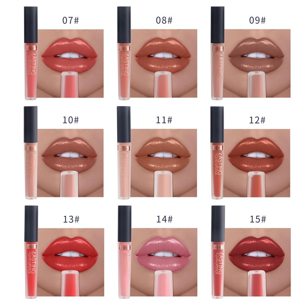 15 Colors Liquid Matte Lipstick Waterproof Moisturizer