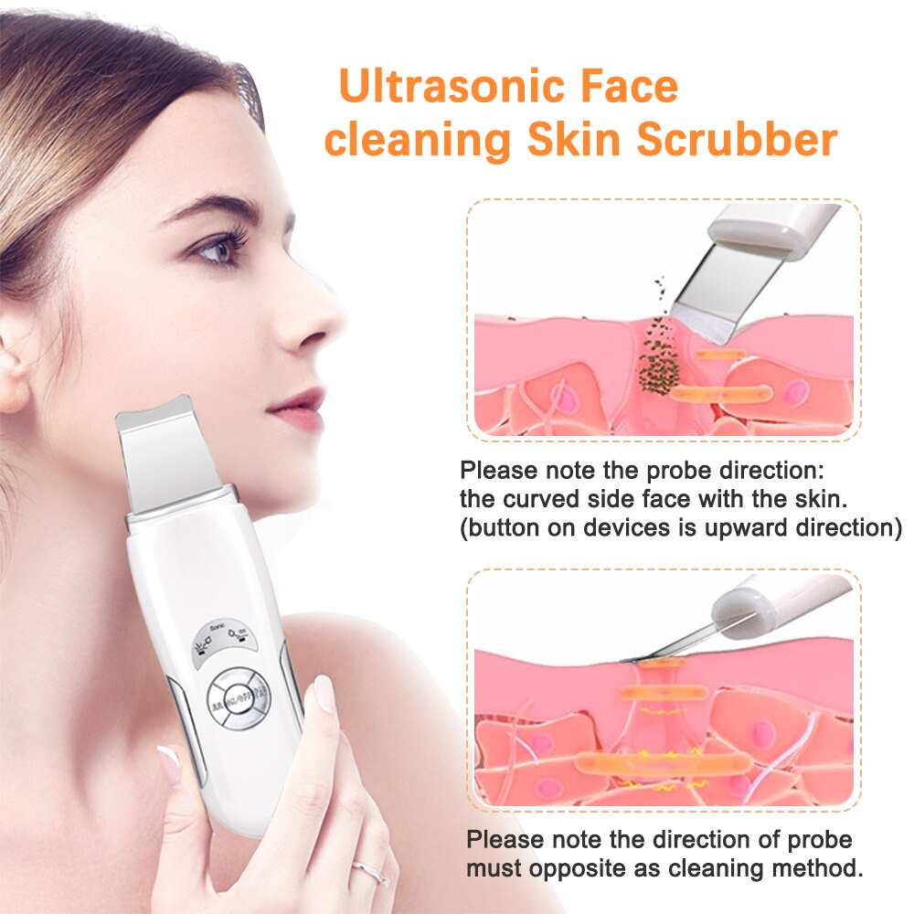 Home Use Ultrasonic Skin Scrubber Face Cleaner