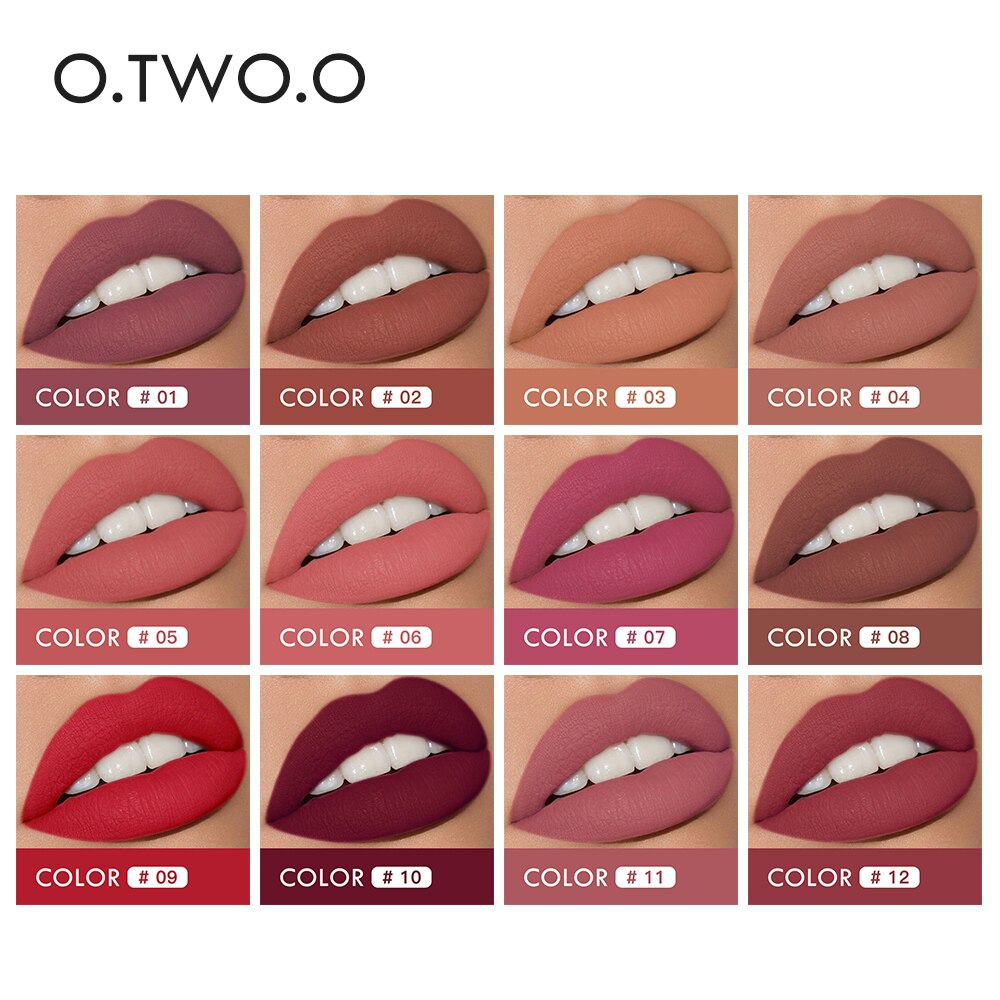 O.TWO.O 2 In 1 Waterproof Matte Lipstick Lip Gloss Long Lasting Moisturizer