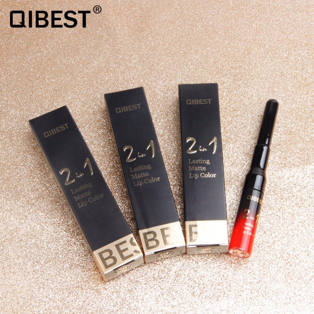 Qibest Double Head Matte Lip Gloss Lip Tint Liner