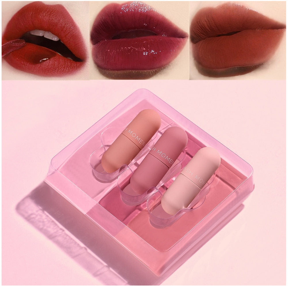 Pudaier 3 Pcs/set Matte Lip Gloss Tint Lips Makeup