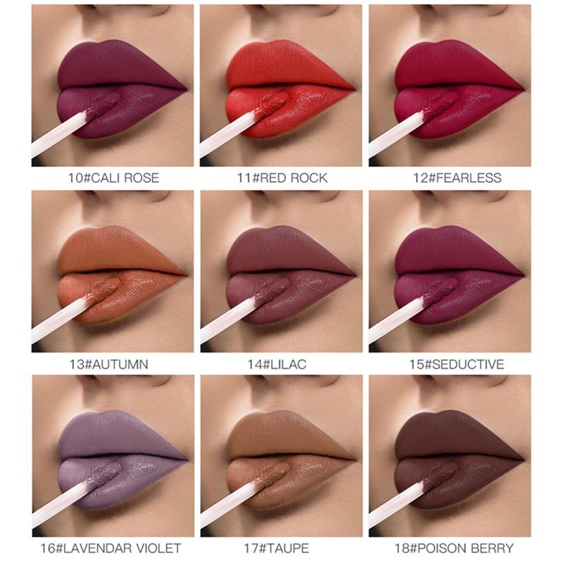 Pudaier Long Lasting Matte Lipsticks Waterproof 18 Color