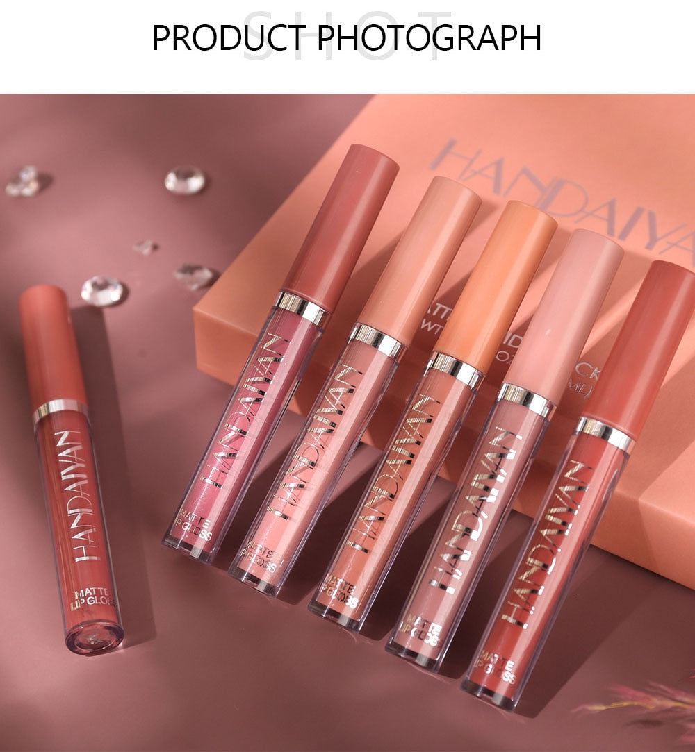 6 Colors Matte Lip Gloss Set Liquid Lipstick waterproof Long Lasting