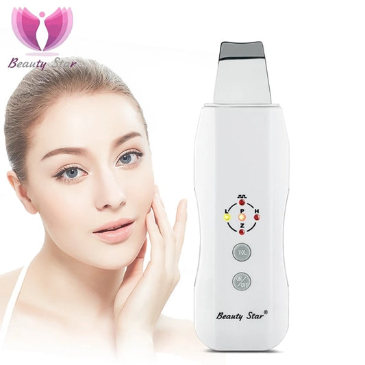 Beauty Star Ultrasonic Skin Scrubber Massager Machine Facial Skin Cleaning