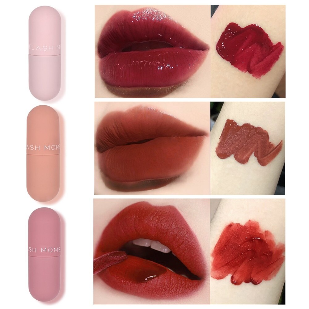 Pudaier 3 Pcs/set Matte Lip Gloss Tint Lips Makeup