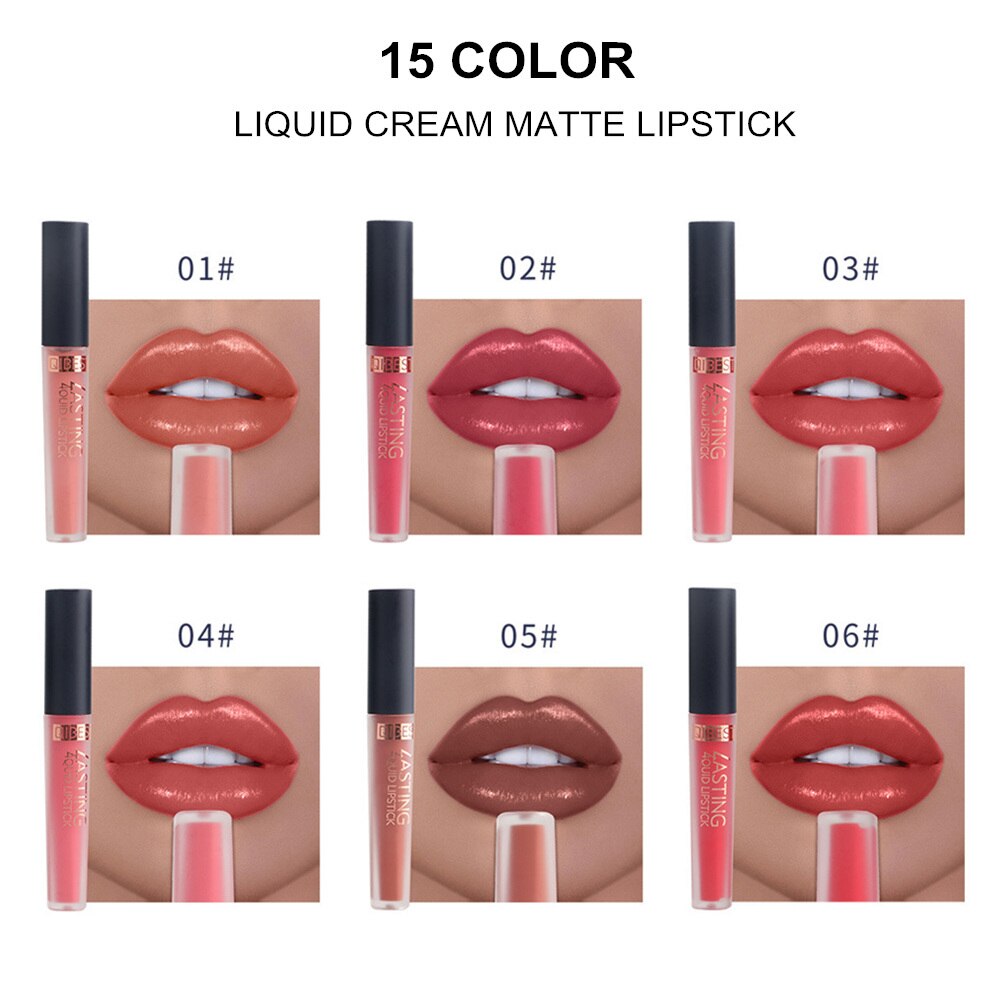 15 Colors Liquid Matte Lipstick Waterproof Moisturizer