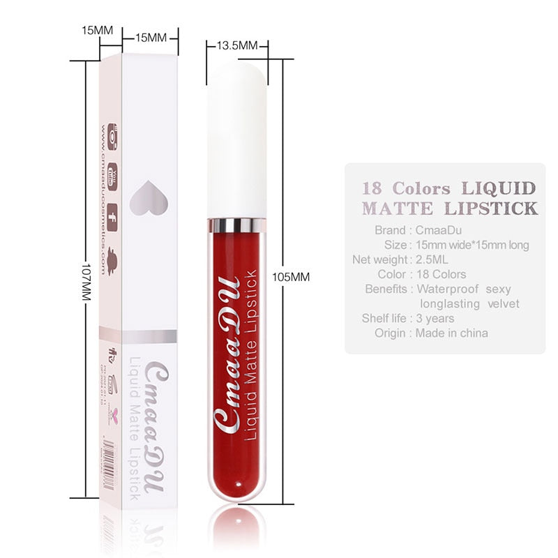 Sexy Long Lasting Velvet Matte Lip Gloss Liquid Lipstick