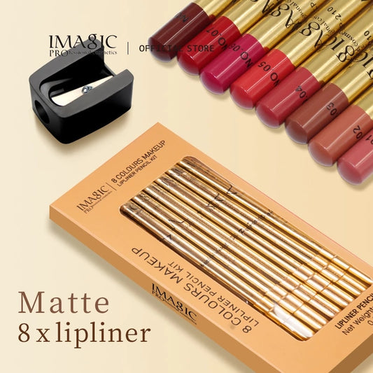 IMAGIC  8Pcs/set Matte Lipstick Pencil Lip Liner