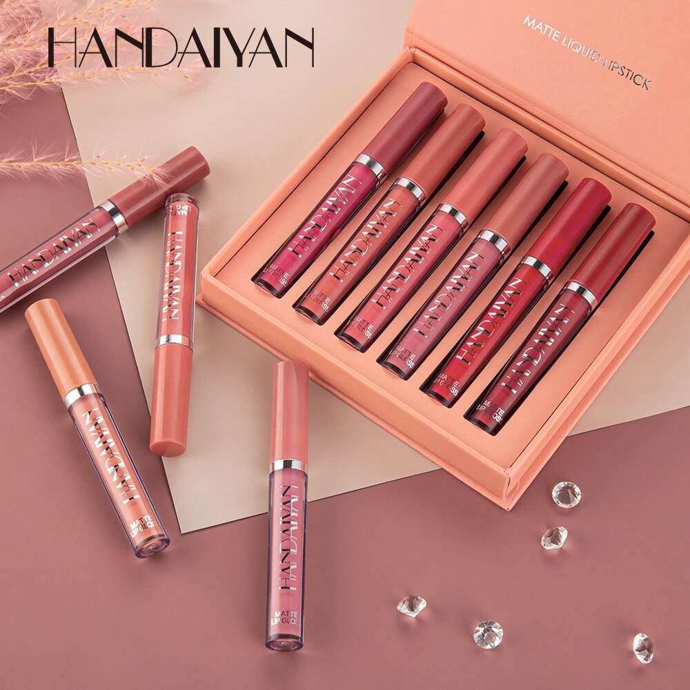 HANDAIYAN 6 Colors/box Matte Liquid Lipstick Set