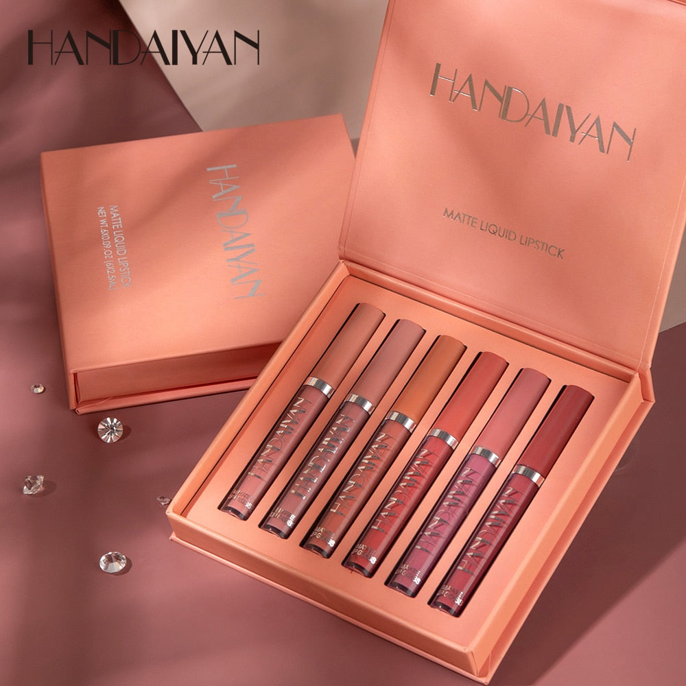 HANDAIYAN 6 Colors/box Matte Liquid Lipstick Set