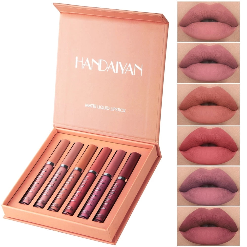 HANDAIYAN Lipstick  6 Colors Makeup Lip gloss Matte